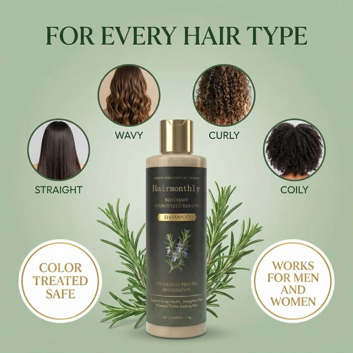 🔥LAST DAY 50% OFF - Hairmonthly® Organic Rosemary Hair Growth Shampoo