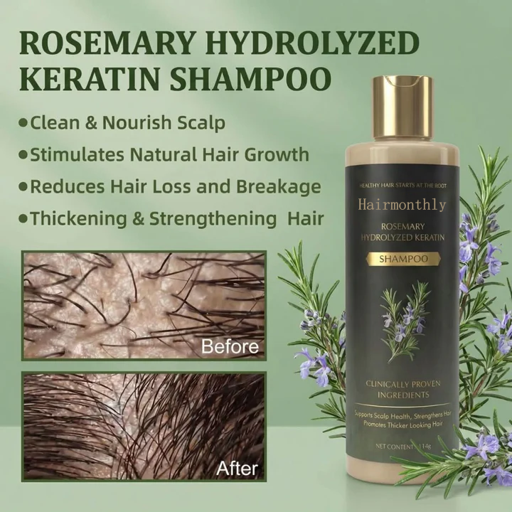 🔥LAST DAY 50% OFF - Hairmonthly® Organic Rosemary Hair Growth Shampoo