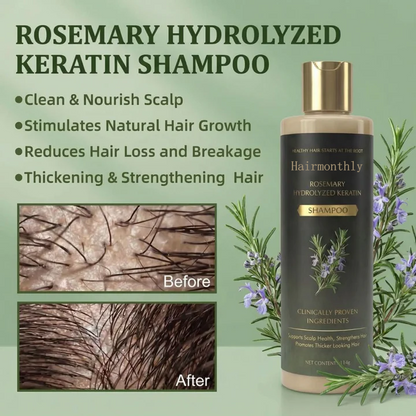 🔥LAST DAY 50% OFF - Hairmonthly® Organic Rosemary Hair Growth Shampoo