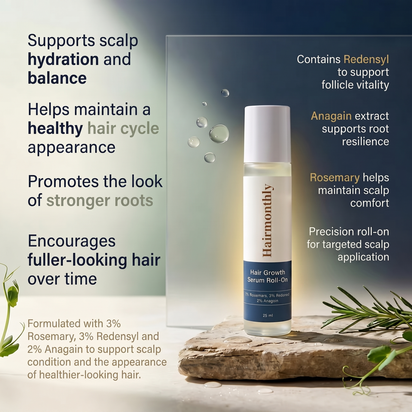 Hairmonthly® Rosemary Hair Growth Serum Roll-On
